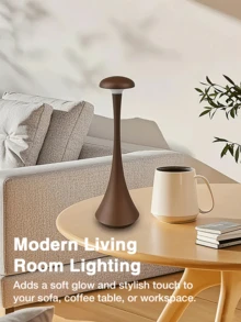 Lampă de birou LED cu senzor tactil reglabil în 3 culori, reîncărcabilă fără fir, potrivită pentru dormitor, noptieră, sufragerie, birou, creează ambianță, funcționează și ca lumină de noapte, cadou de ziua de naștere sau de sărbători - Multicolor - Vizualizare 4