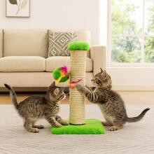 Cat Scratching Post With Exclusive Sisal Toy - Green - View 3
