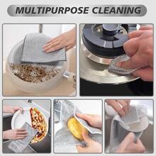 20/12/10/4pcs Magic Cleaning Cloth Thickened Double -Sided Metal Steel Wire Rags Kitchen Dish Pot Washdishing Cloths Towel Clean Tools