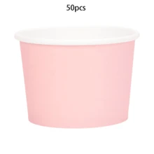 10 件/20 件/50 件浅粉色纸质冰淇淋杯纯粉色甜点碗，用于盛放冷热食物，派对零食杯，浴室杯，生日、婴儿淋浴、性别揭示、圣诞节、复活节派对用品的桌面装饰 - 粉色 - 查看 6