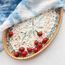 1pc Bohemian Style Woven Rattan & Shell Fruit Tray - Decorative Jewelry And Tea Storage Box Kitchen Items Kitchen Accessories Kitchen Kitchen Tools - Multicolor - View 6