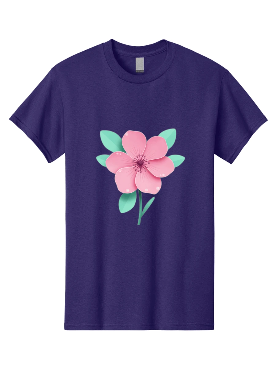 Pink-Flower Men's Graphic Tee, 100% Cotton, Comfortable Casual Summer Wear, Machine Washable, Travel Clothes, Pink Blossom, Flower Illustration, Floral Design, Delicate Petals, Soft Colors, Botanical Art, Spring Flowers, Digital Artwork, Pastel Hues, Gentle Beauty, Leafy GreensClothing Salesgraphic T-Shirt, Custom T-Shirt, Funny T-Shirt, Men's T-Shirt, Top, Crew Neck - BAG957