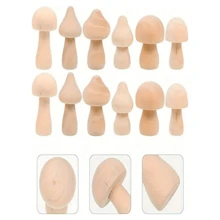 24 Pieces Of Unfinished Wooden Mushrooms, Natural Mini DIY Wooden Mushroom Dolls Used For Art, Crafts, Painting And Desktop Decoration Of Home Shelves. - Multicolor - View 9