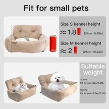 Asiento de coche y cama de viaje para perros pequeños y gatos HazoWill, asiento elevador con base antideslizante y correas ajustables, ligero, plegable, diseño de uso múltiple, elegante, acogedor para viajes por carretera y el hogar