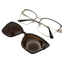 Women's Clip-On 2-In-1 Modern Eyeglass Frame Clip-On Geek Classic A001 - 顏色2 - 查看 6