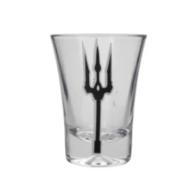 Copo Dose Cachaça Exú Tridente Trabalhado Vidro 45 ml