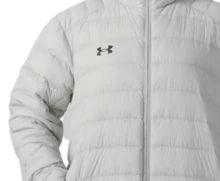 Under Armour Chaqueta acolchada de plumas deportiva para hombre de unicolor con cuello alto, resistente al viento y cálida - Gris - Ver 7
