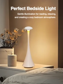 Lampă de birou LED cu senzor tactil reglabil în 3 culori, reîncărcabilă fără fir, potrivită pentru dormitor, noptieră, sufragerie, birou, creează ambianță, funcționează și ca lumină de noapte, cadou de ziua de naștere sau de sărbători - Multicolor - Vizualizare 8