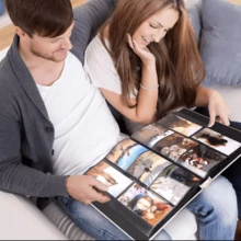 相册书 4X6 200 口袋书 亚麻精装大容量剪贴簿 带前窗 适合婚礼家庭 - 彩色 - 查看 4