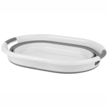 Cesta De Almacenamiento Plegable Multifunción, Fregadero Plegable (8 Litros), Cuenco Plegable Para Lavarse La Cara Y Cesta De Almacenamiento, Ideales Para Lavar Platos, Acampar, Hacer Senderismo Y Doméstico. - Grey - View 5
