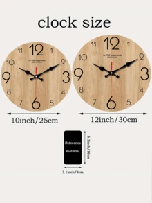 1pc Stylish Wooden Wall Clock With Quartz Movement – Super Quiet, No Ticking Sound, Ideal For Bedroom, Living Room, Office, Or Sofa Background Decor, Clock Wall Decor Home Decor Room Decor