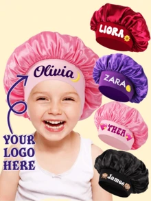 Personalized Children's Satin Hair Cap, Girl's Satin Sleep Cap, Silk Sleeping Hat, Headscarf, Personalized Satin Cap,Christmas Gift Supplies