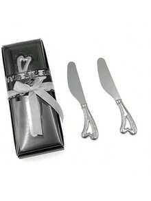 1件/10件/20件/40件定制高级派对餐具配礼盒，定制个性黄油刀，日式黄油刀，奶酪甜点抹刀，果酱刀加厚不锈钢西餐刀，馈赠亲朋好友的礼物，馈赠朋友的礼物，节日，婚礼，生日，定制派对小礼物 - 彩色 - 查看 12