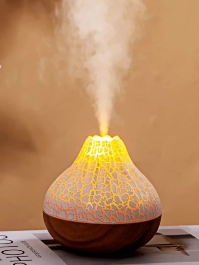 Umidificador De Ar Vulcão Com Luz Noturna, Ambiente, Vibração Ultrassónica