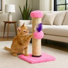 Cat Scratching Post With Exclusive Sisal Toy - 淺粉色 - 查看 1