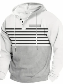 [2-Piece Set] Men's Casual Sports Suit, Men's Hooded Sweatshirt Suit, Long-Sleeved Button Hooded Sweatshirt With Drawstring Trousers, Regular Version, Knitted Fabric, New Autumn And Winter Style, Suitable For Daily Life, Outdoor Activities, And Vacations - Nhiều màu - Xem 6