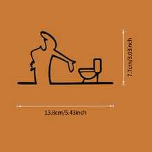 1 件自粘式浴室厕所标志乙烯基贴纸 - 适用于家庭和商业浴室的独特墙面装饰，易于安装，完美的节日礼物，浴室装饰和配件，厕所装饰 - 彩色 - 查看 7