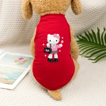 Sanrio 1PC Toy Hello Kitty Printed Pet Vest, Soft And Breathable Round Neck Pet Vest
