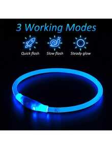 1 pieza Collar de mascota LED recargable de PVC, 3 modos de iluminación, visible por la noche para la de la mascota, adecuado para perros y gatos pequeños a grandes, collar festivo, longitud ajustable. Confirme que el tamaño del producto sea adecuado para el peso de su mascota para evitar daños.