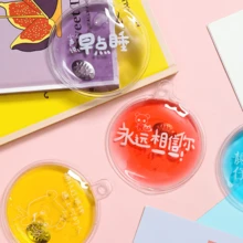 5件套卡通挤压暖手宝，图案款式随机，便携式可爱圆形热水袋，自加热秋冬挤压取暖器 - 彩色 - 查看 7