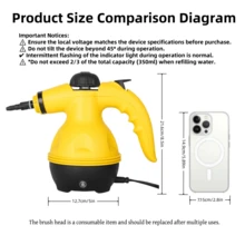 ESUPER Handheld Steam Cleaner For Home Use Powerful 1000W - 9 Accessories Kit For Kitchen Stains, Floors, Sofa & Toilet - Yellow - View 3
