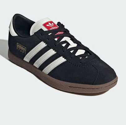 Adidas New Trefoil T-Shirt Thin Sole Lightweight Unisex Casual Shoes, Classic Adidas Originals Stadt Durable Commuting Skateboard Shoes, Black Color Versatile Retro Low-Top Flat Shoes, Recommended Couple Model JR6344
