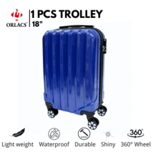 ORLACS Equipaje, Maleta de 18 pulgadas, dimensión de aerolínea, 18" ruedas giratorias extraíbles, una pieza, material rígido ABS, brillante, ligero, con cerradura, gran capacidad de almacenamiento, ruedas universales silenciosas de 360°, alta calidad, duradero, impermeable, resistente al desgaste, resistente a los arañazos, marca europea, diseño europeo, artículo superior, adecuado para viajes de negocios, esencial para viajes de negocios, traslados, vacaciones, cómodo para viajes familiares, equipaje de mano para aerolíneas, regalo especial, adecuado para hombres y mujeres, múltiples colores disponibles