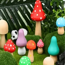 24 Pieces Of Unfinished Wooden Mushrooms, Natural Mini DIY Wooden Mushroom Dolls Used For Art, Crafts, Painting And Desktop Decoration Of Home Shelves. - Multicolor - View 7