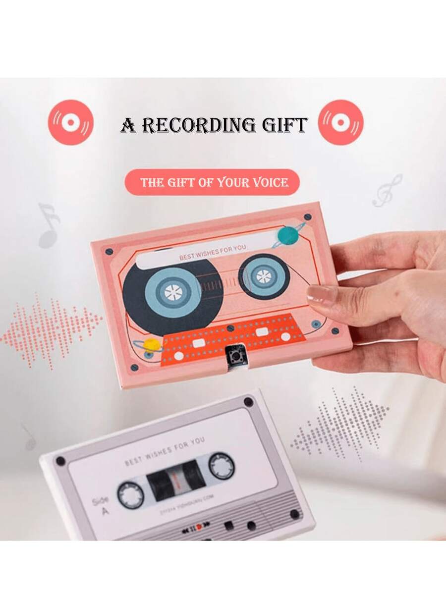 1 Hộp băng cassette thiệp chúc mừng, thiệp mời cưới có thể ghi âm, thiệp chúc mừng sinh nhật ghi âm lời chúc. - Nhiều màu - Xem 1