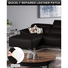 自粘皮革修补贴 - 耐用 PU 人造皮革贴纸，适用于床、沙发、椅子、长沙发、汽车座椅、床头板、夹克、包袋和 DIY 家具修复 - 大型划痕、撕裂和剥落修复贴，适用于室内装潢、家居装饰、办公室和汽车用途