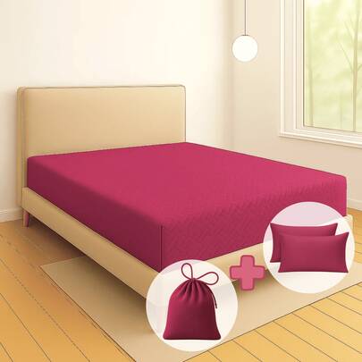 DuVlo Sábana De Cajón + 2 Fundas De Almohada Microfibra + Bolsita tacto algodón, de microfibra súper suave, diseños modernos, todas las medidas, Individual, Matrimonial, Queen y King