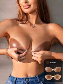 1 Piece Of Silicone Breast Patch Female Summer Thin Invisible Breast Patch, Strapless Bra Slip Dress Invisible Seamless Waterproof, Big Chest Gathering On The Sling Wedding Dress Small Breast Patch - Multicolor - View 18