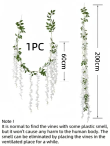 Nejlue Artificial Flowers/Plants1111 Home & Living 1 Set de 10 flores de 6 pies de Glicinia artificial, flores de vid falsas de plástico decorativas, para cubrir y envolver techos, decoración del hogar, decoración de habitaciones, decoración de jardines, decoración de paredes, decoración interior y exterior, decoración de dormitorios, decoración de bodas, decoración de mesas, decoraciones de fiestas, decoraciones de Halloween, decoraciones de cumpleaños, decoraciones navideñas, decoraciones de árboles de Navidad, guirnaldas navideñas