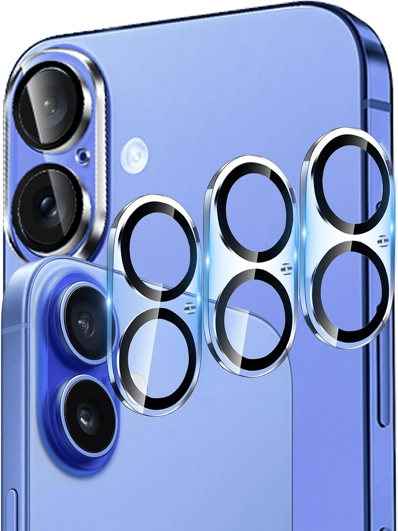 3片/套 全覆盖相机镜头保护膜，兼容 17 Pro Max、17 Air、17 Pro、12、13 Pro Max；屏幕保护膜，兼容11、14 Pro Max、15 Pro Max、15 Plus、16、16 Plus、16 Pro、16 Pro Max；适用于日常、办公、家庭使用；镜头保护膜；防水、防震、防摔、防刮。