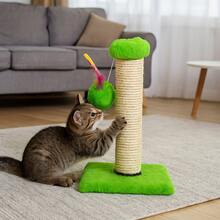 Cat Scratching Post With Exclusive Sisal Toy - Green - View 1