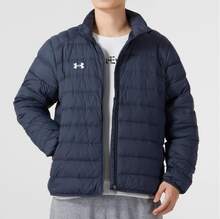 Under Armour 男子純色立領運動防風保暖絎縫羽絨服 - 藍色 - 查看 3