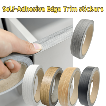 1 Roll Decorative Border Stickers, 0.787 Inch X 393.7 Inch Self-Adhesive Edge Trim Stickers, Peel And Wood Grain Baseboard, Self-Adhesive, Removable, Scratch-Resistant DIY Home Upgrade, Suitable For Cabinets, Shelves, Furniture, Countertops, Wallpaper Borders