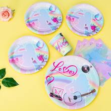 25pcsStar Party Tableware Set - Disposable Plates, Napkins, Cups, Suitable For 25 Guests, Ideal For Birthday Parties, Family Picnics