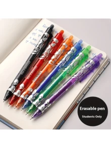 12 支装多色圆珠笔套装带橡皮擦，可擦除伸缩，替换芯，0.5 毫米超细笔尖，实用圆珠笔套装，圣诞节文具礼物，酷炫笔，返校