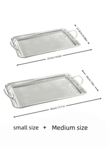 1/2/3 件，优雅的电镀银金属托盘 - 精致的向日葵和蔓藤花纹雕刻盘子，适合婚礼、派对和豪华家居装饰、圣诞节 - 彩色 - 查看 11