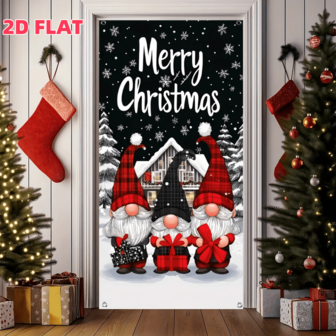 1 件，迷人的圣诞背景，涤纶面料，三个妖精和白雪覆盖的小屋的背景，完美的乡村家居装饰，圣诞派对，乡村主题节日派对，温馨的照相亭，入口和房间装饰，门廊门口装饰，圣诞派对装饰，冬季，新年，墙壁装饰