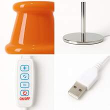 Modern USB Glass Table Lamp Metal Base Stepless Dimmable 3 Color Adjustable Warm Light Bedside Night Light Bedroom Living Room Desk Decor