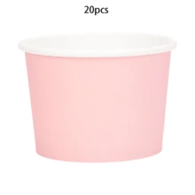 10 件/20 件/50 件浅粉色纸质冰淇淋杯纯粉色甜点碗，用于盛放冷热食物，派对零食杯，浴室杯，生日、婴儿淋浴、性别揭示、圣诞节、复活节派对用品的桌面装饰 - 粉色 - 查看 8