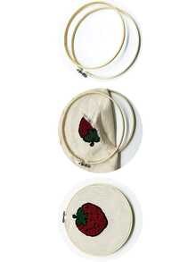 5pcs Adjustable Bamboo Embroidery Hoops, Suitable For Halloween Decor, Wedding Scenery Decor, Cross Stitch And Embroidery Projects - Apricot - View 6