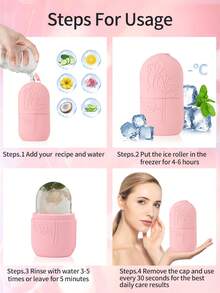 4pcs Ice Roller Facial Skincare Set - Includes Facial Massage Ice Roller, Folding Makeup Mirror, Rose Quartz Roller With Massage Head And Gua Sha Board, For Relieving Facial And Eye Puffiness, Facial Contouring And Enhancing Skin Care And Glow, Suitable For Eyes, Neck And Face, Ice Roller Mold Cube - Skincare Tools. Summer Ice Massage Supplies, Office Supplies, School Supplies, Travel Essentials.,Beauty,Skin Care Products,Spa,Self Care,Skin Care Tools,Face Care,Esthetician Supplies,Massage,Face Massage Tool,Face Roller