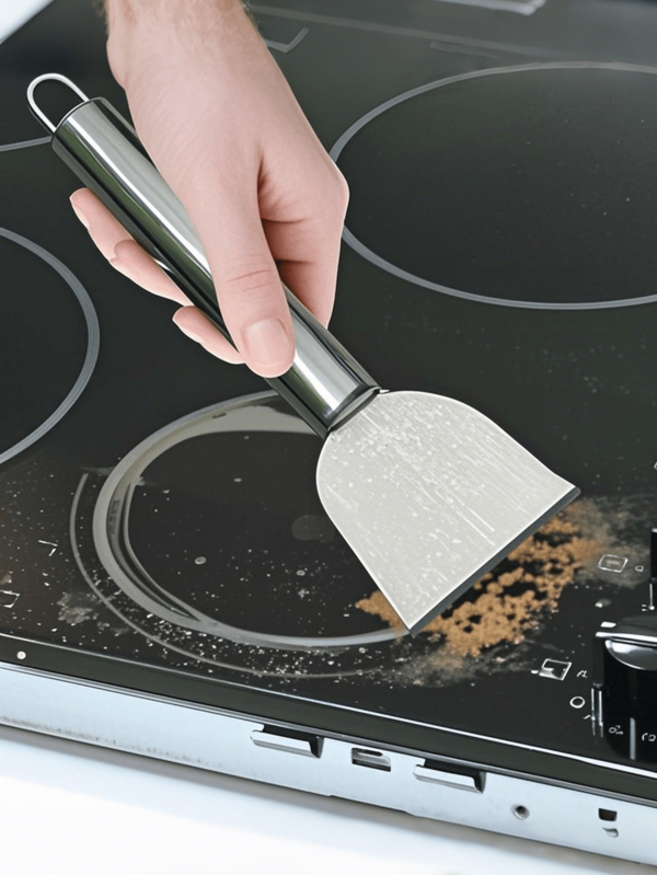1pc Stainless Steel Cleaning Scraper - Multi-Purpose Metal Utility Spatula For Kitchen, Bathroom, Home - No Electricity Needed, , Space-Saving Design