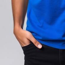 Comfortable Minimalist Printed T-Shirt - Azul - Ver 5