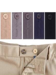 Set de 5 piezas / 1 pieza de extensores de cintura elástica, extensores de botón de pantalón, extensores de cintura ajustables, hebillas de extensión de cinturón, expansores de manga elástica y correas para ensanchar la cintura con broches ajustables