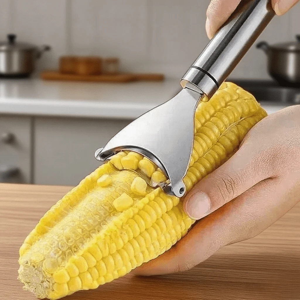 Pelador de granos de maíz de acero inoxidable, Pelador de maíz, Cortador de maíz de cocina, Pelador de mazorca de maíz, Herramienta pequeña de cocina