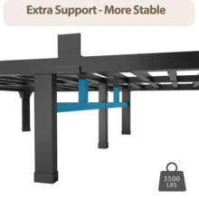 MAF 14 Inch Twin Size Bed Frame With Mattress Slide Stopper - Single Black Basic Anti Squeak Steel Slats Metal Platform, Heavy Duty Noise Free Easy Assembly Bedframes, No Box Spring Needed - 14寸 - 查看 11